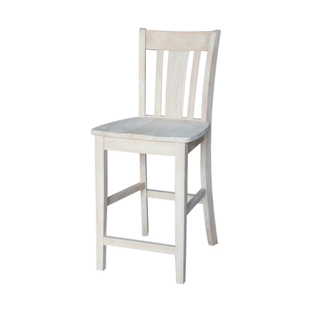 INTERNATIONAL CONCEPTS San Remo Counter Height Stool, 24" Seat Height, Unfinished S-102